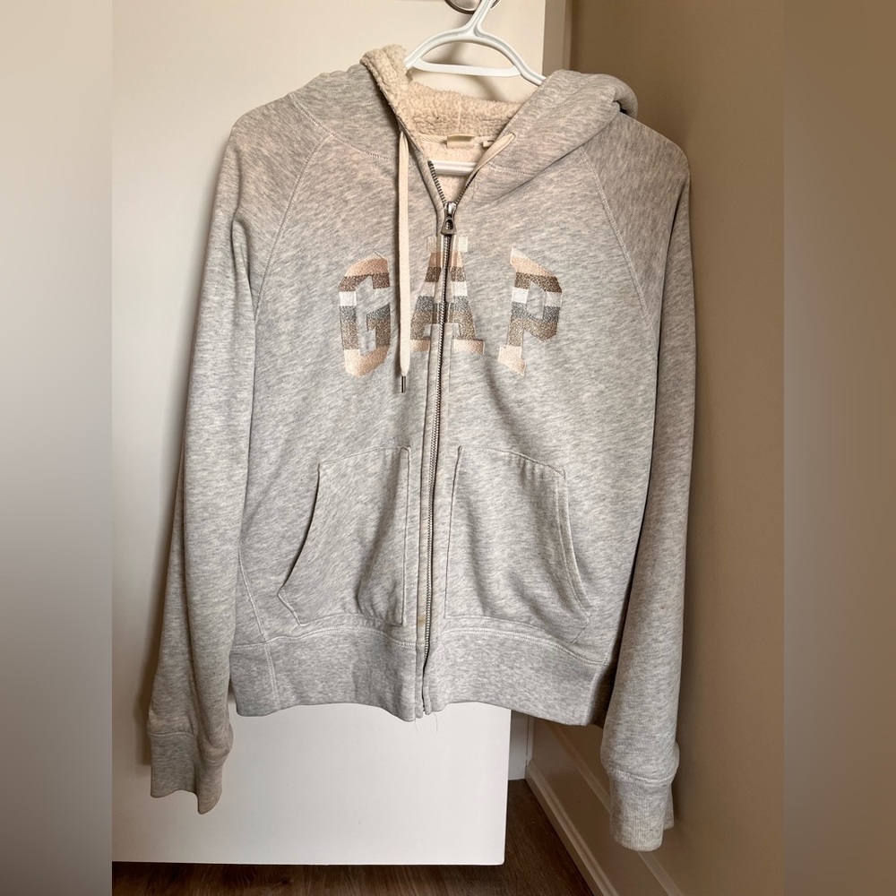 🌟free w/purchase🌟GAP Vintage Soft Classic Hoodie Grey Zip with Gap Logo